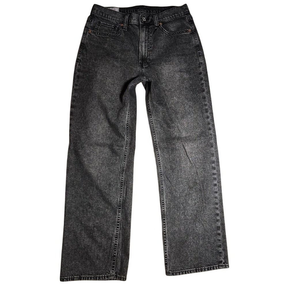 Gap 90s‎ Loose High Rise Jeans Washed Black Gray Denim 28 6P Petite 943